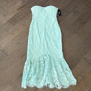 Lulu's Light Blue Strapless Dress